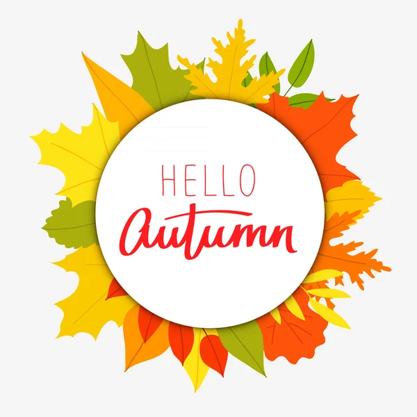 Hallo, herfst. De trend-kalligrafie — Stockvector