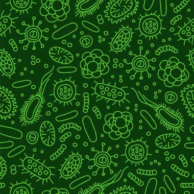 Mikrop ve bakteri sorunsuz vektör desen