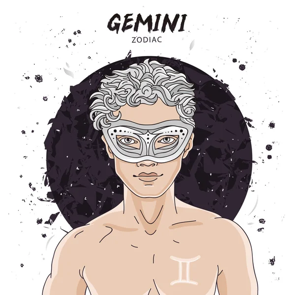 Astrologisches Horoskopzeichen des Geminis — Stockvektor
