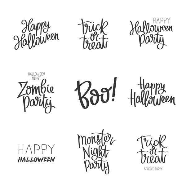 Set quotes on Halloween — Stock Vector