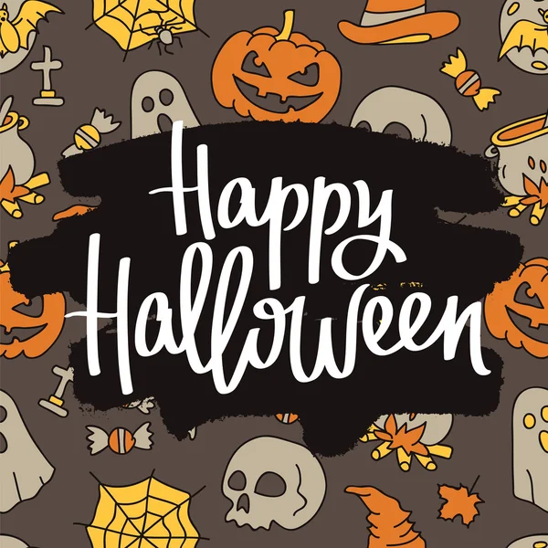 Feliz Halloween. La caligrafía de tendencia — Archivo Imágenes Vectoriales