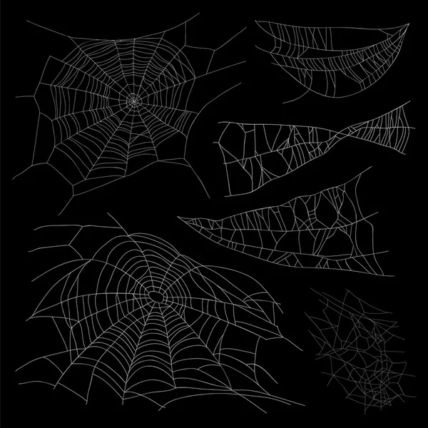 Set van verschillende spinnenwebben — Stockvector