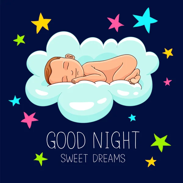Zitat Gute Nacht. Süße Träume — Stockvektor