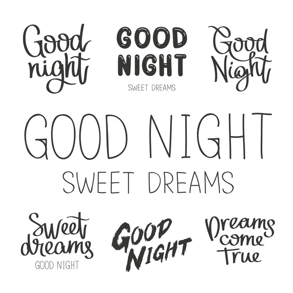 Jeu de citations sur Goodnight — Image vectorielle