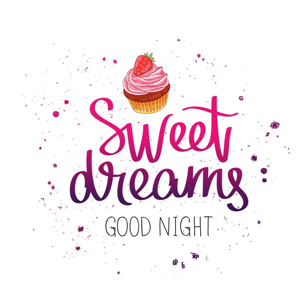 Dulces sueños. Buenas noches. — Vector de stock