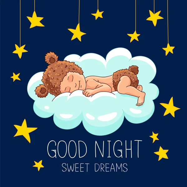 Bonne nuit. Doux rêves . — Image vectorielle