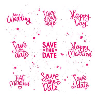 Düğün tırnak ayarlayın. Hat sanatı