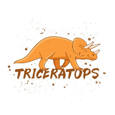 Triceratops. Büyük portakal dinozor