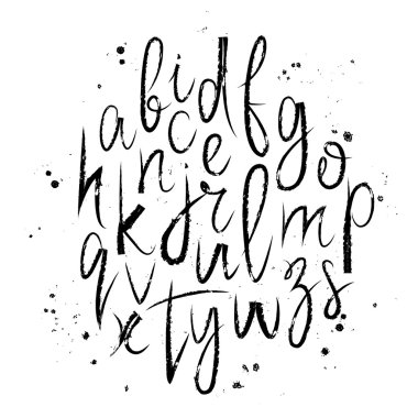 Harfler boyalı siyah fırça