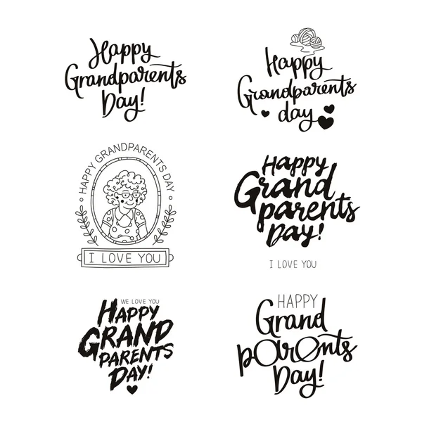 Állítani az idézőjeleket a boldog nagyszülők napja! — Stock Vector