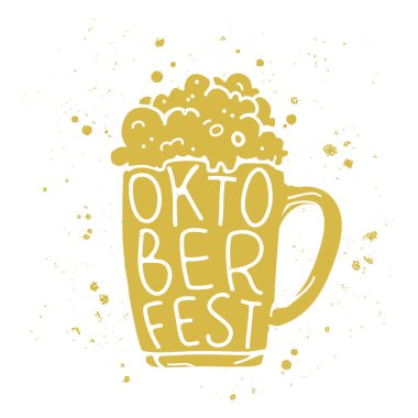 Oktoberfest, bir bardak bira yazılı alıntı