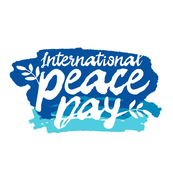 平和の国際的な日。トレンド書道 — ストックベクタ