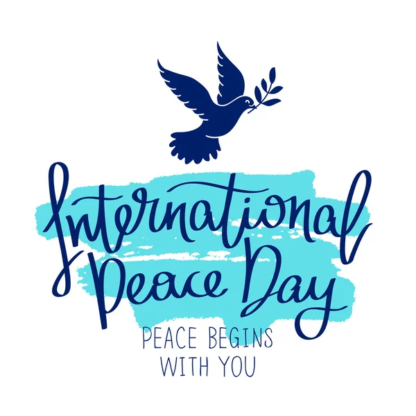 평화의 국제적인 일입니다. 평화는 당신과 함께 시작 — 스톡 벡터