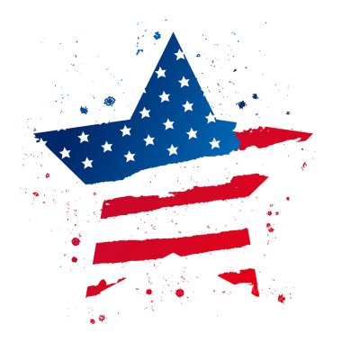 Büyük bir yıldız şeklinde Amerikan bayrağı