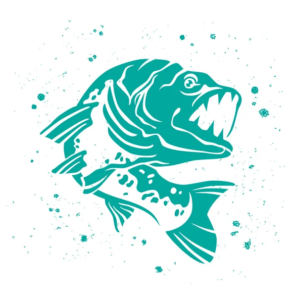 Vector Predatory pike. Iimage of fish. — Stock Illustration Vector Predatory pike. Iimage of fish. Royalty Free Stock Vectors