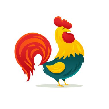Drawing of a handsome rooster clipart