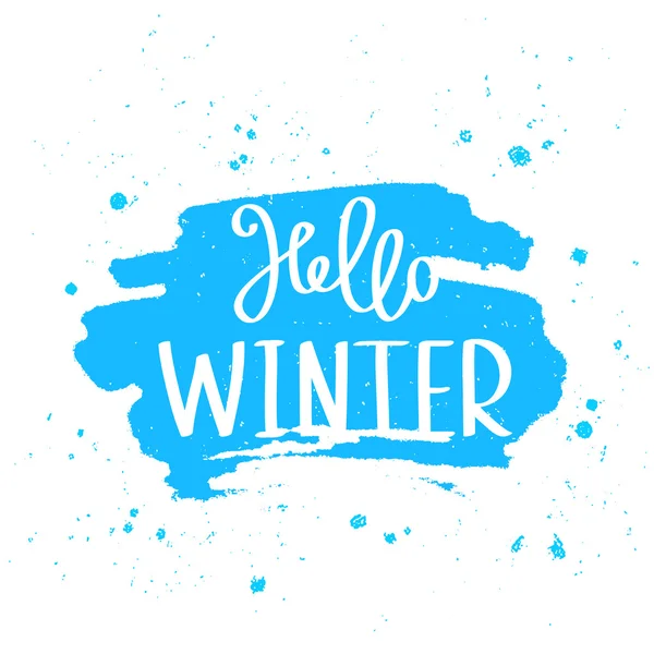 Hola Winter. La caligrafía de tendencia — Archivo Imágenes Vectoriales