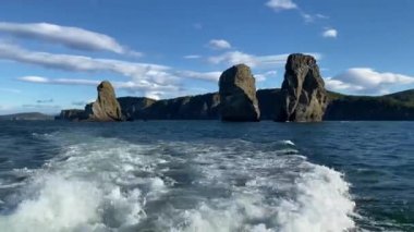 Petropavlovsk-Kamçatsky 'nin doğal anıtı ve sembolü. Üç Kardeş, Kamçatka 'daki Avachinskaya Körfezi girişinde sudan çıkan üç sütuna benzeyen kayadan oluşan bir grup..