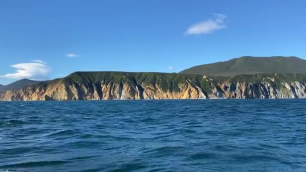 Vista Aérea Baía Avacha Oceano Pacífico Largo Costa Sudeste Península — Vídeo de Stock