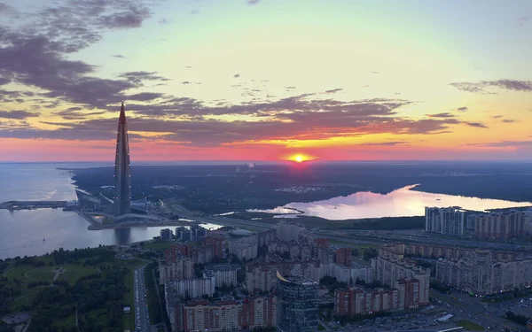 Saint Petersburg Rusko Června 2020 Letecký Pohled Mrakodrap Lakhta Center — Stock fotografie