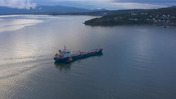 Kamchatka Peninsula Russia Settembre 2020 Nave Rimorchiatore Mare Viaggio Alla — Video Stock