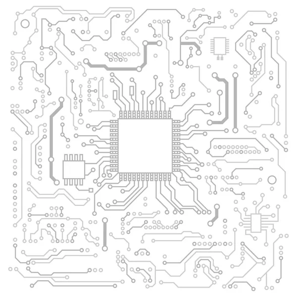 Áramköri Tábla Háttér Elektronikus Vektor Háttér Fehér Áramkör — Stock Vector