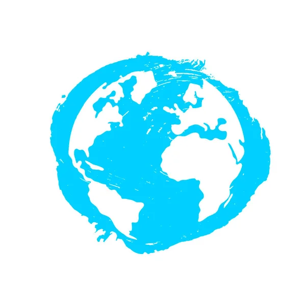 Planète Terre Bleue Sur Fond Blanc Bel Endroit Abstrait Ecology — Image vectorielle