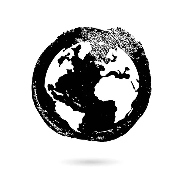 Planète Noire Terre Sur Fond Blanc Ecology Problem Water Overpopulation — Image vectorielle