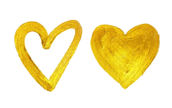 Symbole Amour Coeurs Dorés Luxueux Pour Carte Saint Valentin Beau — Photo