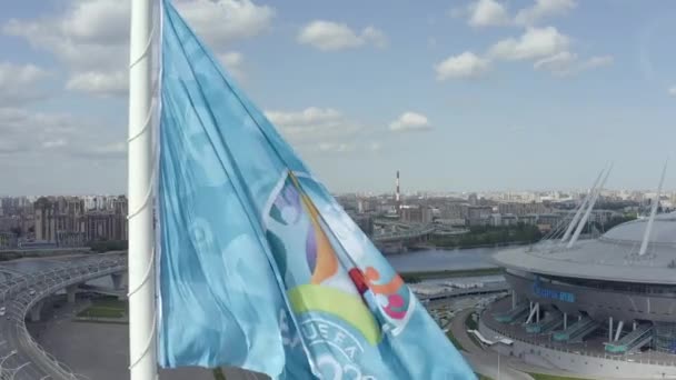 Saint Petersburg Russie 1Er Juin 2021 Drapeau Uefa Coupe Monde — Video