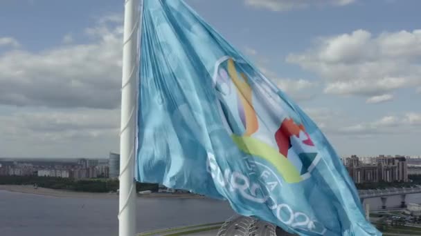 Saint Petersburg Russia Czerwiec 2021 Flaga Uefa Mistrzostwach Świata 2020 — Wideo stockowe