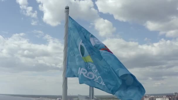 Saint Petersburg Russia June 2021 Uefa Flag World Cup 2020 — Stock Video