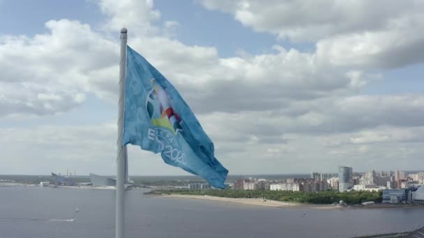 Saint Petersburg Russia June 2021 Uefa Flag World Cup 2020 — Stock Video