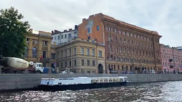 Saint Petersburg Russia August 2021 Boat Trip Fontanka River Amazing — Stock Video