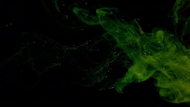 Зелене Акварельне Чорнило Воді Чорному Тлі Скрінсейвер Розслабляючий Простір Фону — стокове відео