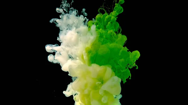 Kosmische Magische Achtergrond Mooie Abstracte Achtergrond Groene Witte Aquarelinkt Water — Stockfoto