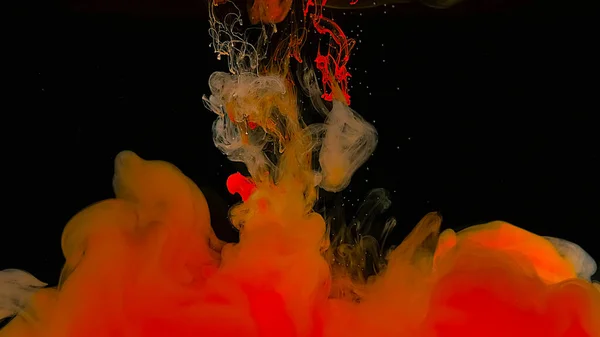 Waves Drops Orange Paints Beautiful Abstract Background Amazing Space Magic — Stock Photo, Image