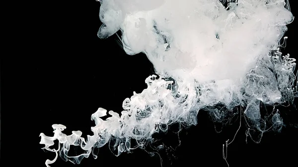 Kosmische Magie Abstracte Achtergrond Witte Wolk Van Inkt Een Zwarte — Stockfoto