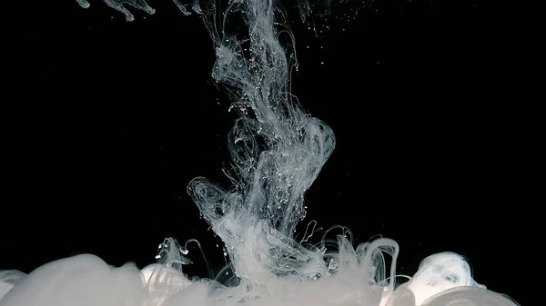 Tinta Aquarela Branca Água Sobre Fundo Preto Fundo Mágico Cósmico — Fotografia de Stock