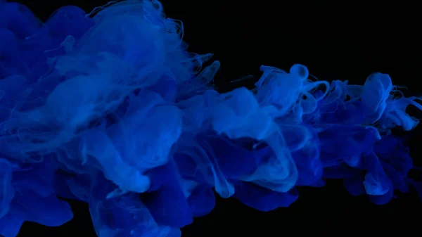 Υπέρυθρο Σύννεφο Μελανιού Μαύρο Φόντο Σταγόνες Μπλε Μελάνι Στο Νερό — Φωτογραφία Αρχείου