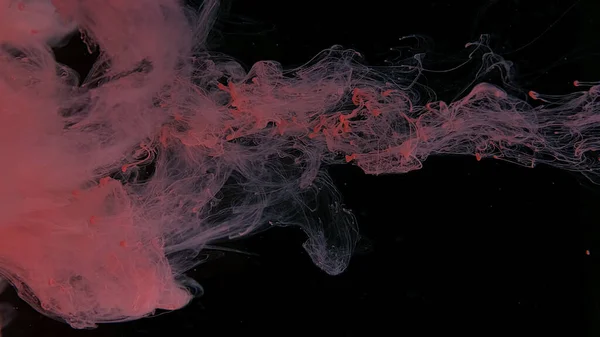 Ροζ Σύννεφο Μελανιού Μαύρο Φόντο Σταγόνες Ροζ Μελανιού Στο Νερό — Φωτογραφία Αρχείου