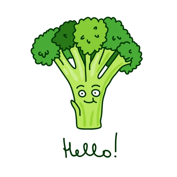 Merry broccoli — Stock Vector