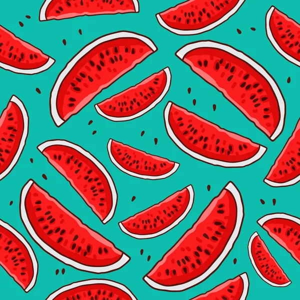 Sömlös vattenmelon mönster — Stock vektor