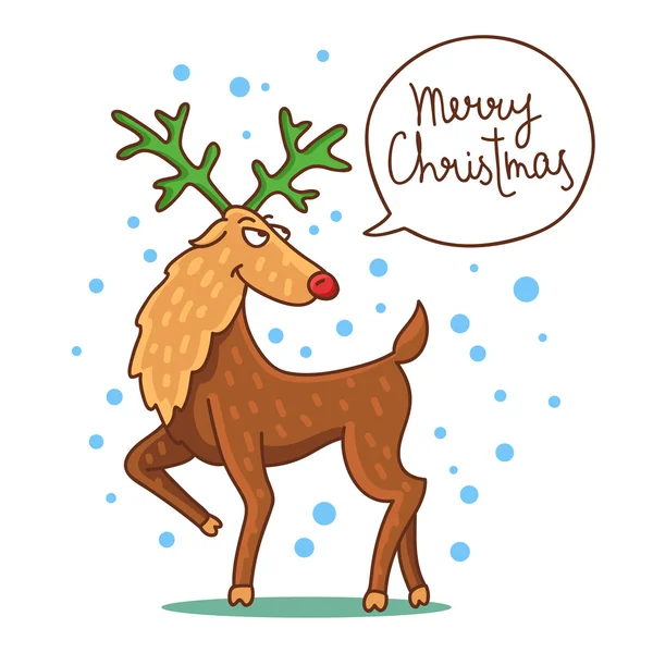 Niedliche und lustige Weihnachts-Rentiere — Stockvektor