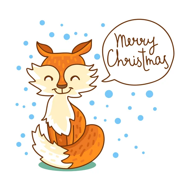 Симпатичный и забавный рождественский лис — стоковый вектор
