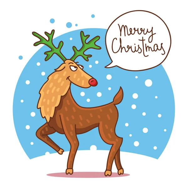 Niedliche und lustige Weihnachts-Rentiere — Stockvektor