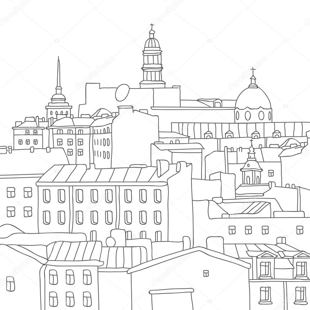 City. St. Petersburg. Vector illustration.