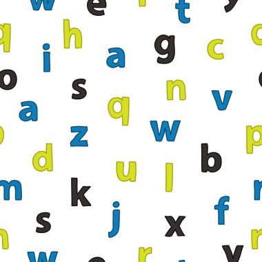 Sorunsuz vektör desen alfabenin renkli harflerin