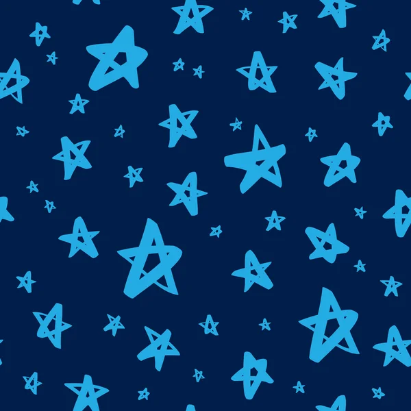 Patrón vectorial inconsútil de estrellas azules claras — Vector de stock