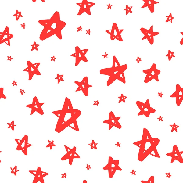Бесшовный векторный рисунок красных звёзд — стоковый вектор